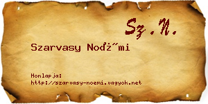 Szarvasy Noémi névjegykártya