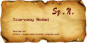 Szarvasy Noémi névjegykártya